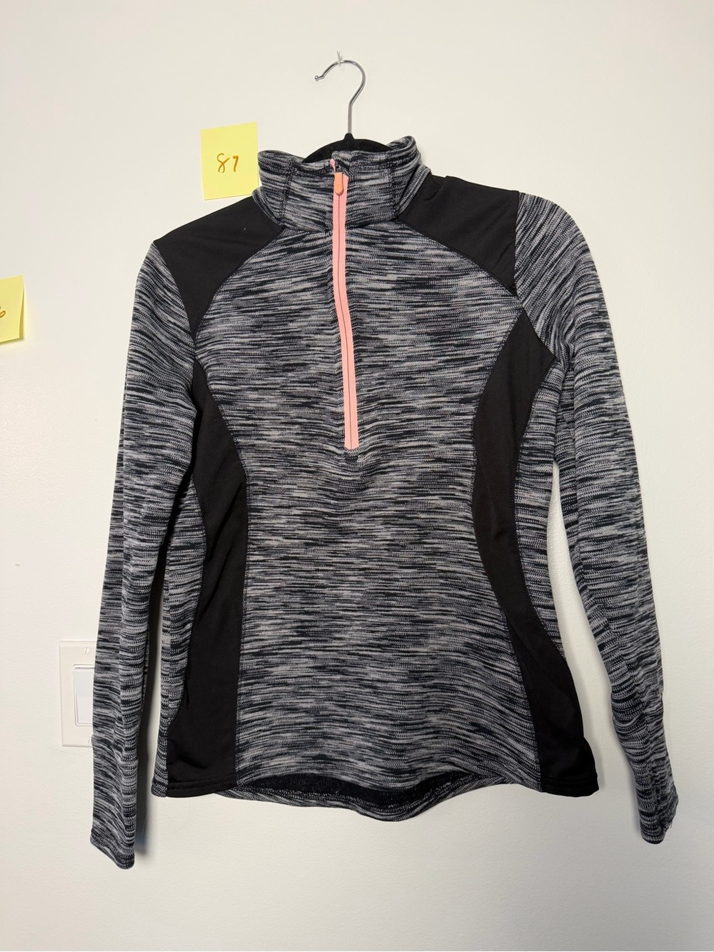 Avalanche Heathered Gray & Black Half-Zip Top with Pink Zipper